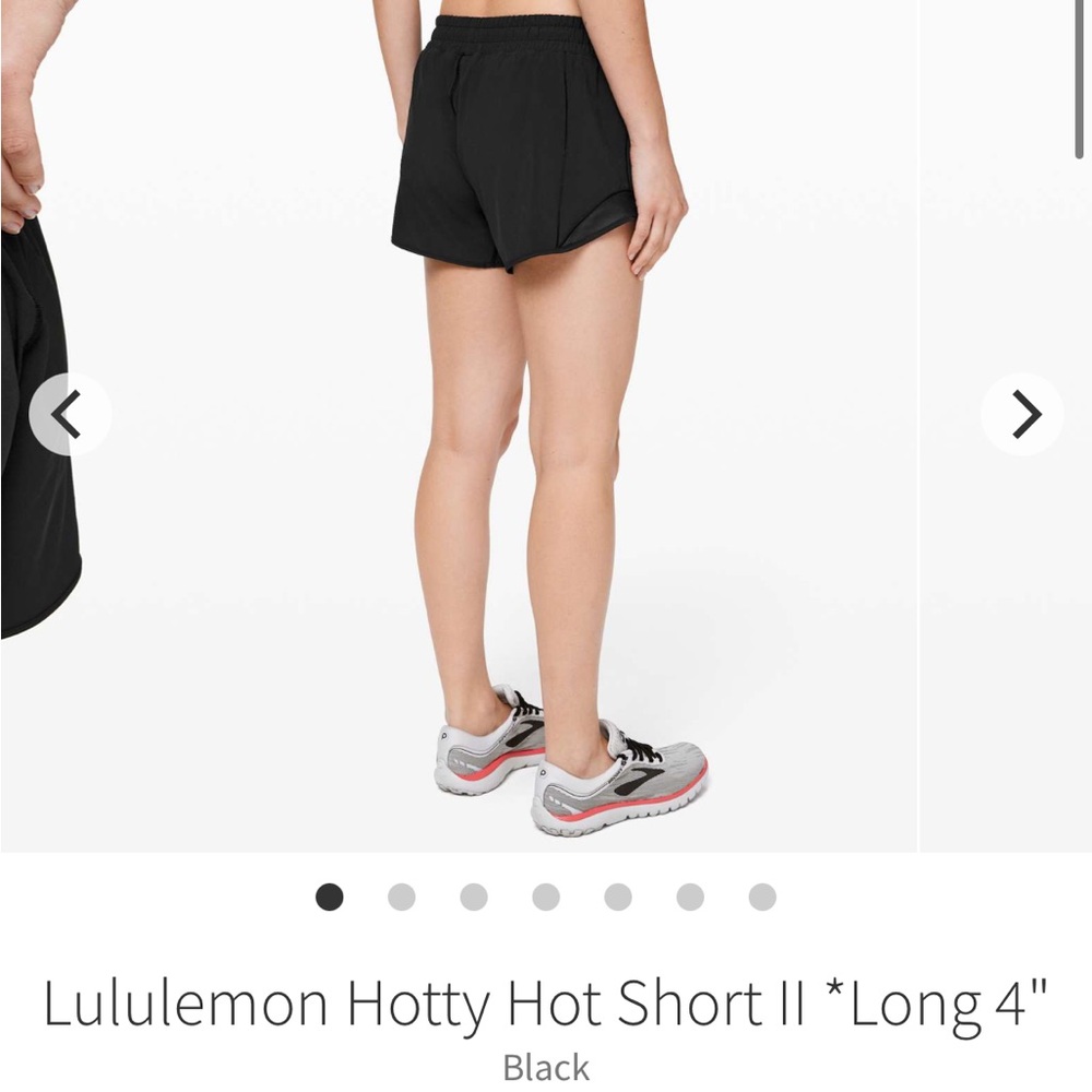 Black Lululemon Hotty Hot Shorts Lined 4” size 6